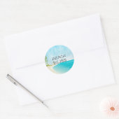 Autocollant Rond de Plage Bliss Côtière Océan (Enveloppe)
