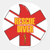 Autocollant rond de plongeur de secours (Devant)