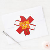 Autocollant rond de plongeur de secours (Enveloppe)