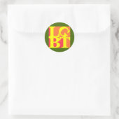 Autocollant rond de Pop Hot LGBT (Sac)