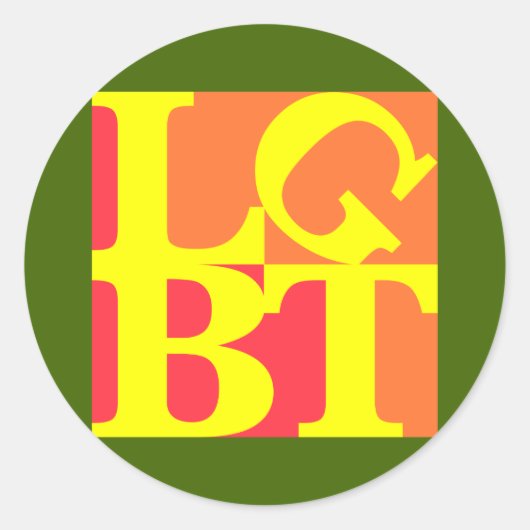Autocollant rond de Pop Hot LGBT (Devant)