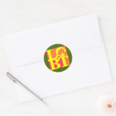 Autocollant rond de Pop Hot LGBT (Enveloppe)