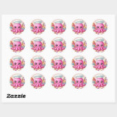 Autocollant rond de poulpe de cuisson mignon (Feuille)