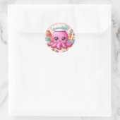 Autocollant rond de poulpe de cuisson mignon (Sac)
