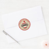 Autocollant rond de singe de garçon Sock (Enveloppe)