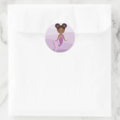 Autocollant rond de sirène afro-américaine (Sac)