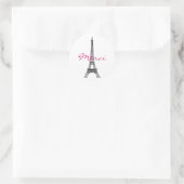Autocollant rond de Tour Eiffel (Sac)