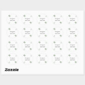 Autocollant Rond de Verdure Folk Rustique (Feuille)