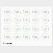 Autocollant rond de verdure folklorique rustique (Feuille)