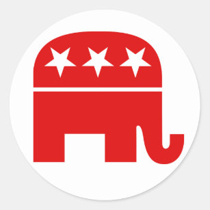 Autocollant rond d'éléphant républicain