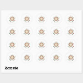 Autocollant rond Désert Céleste - Soleil Lune Plan (Feuille)