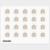 Autocollant rond Désert Céleste - Soleil Lune Plan (Feuille)