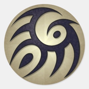 Autocollant rond d'esprit tribal