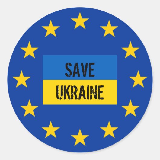 autocollant rond d'europe ukraine (Devant)
