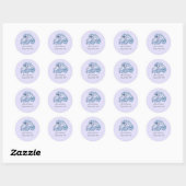 Autocollant Rond d'Hydrangeas Bleu Clair (Feuille)