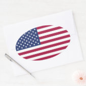 Autocollant rond drapeau américain (Enveloppe)