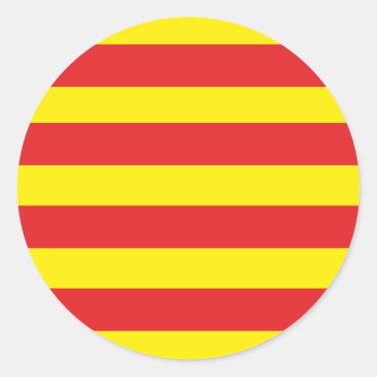 Autocollant Rond Drapeau Catalan "Serenya" (Devant)