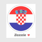 Autocollant rond Drapeau Croatie (Feuille)