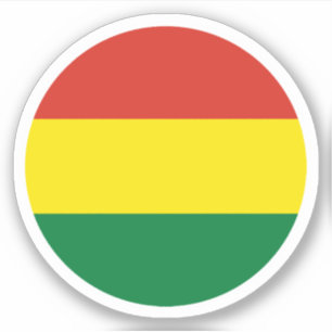 Autocollant Rond Drapeau de Bolivie