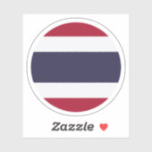 Autocollant Rond Drapeau de Thaïlande (Feuille)