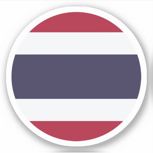Autocollant Rond Drapeau de Thaïlande (Devant)