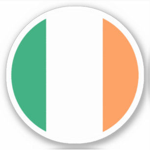 Autocollant rond drapeau d'Irlande