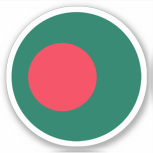 Autocollant rond drapeau du Bangladesh
