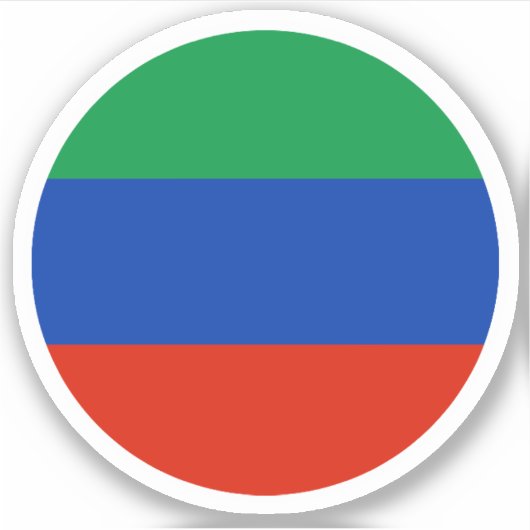 Autocollant rond Drapeau du Daghestan (Devant)