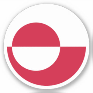 Autocollant Rond Drapeau du Groenland
