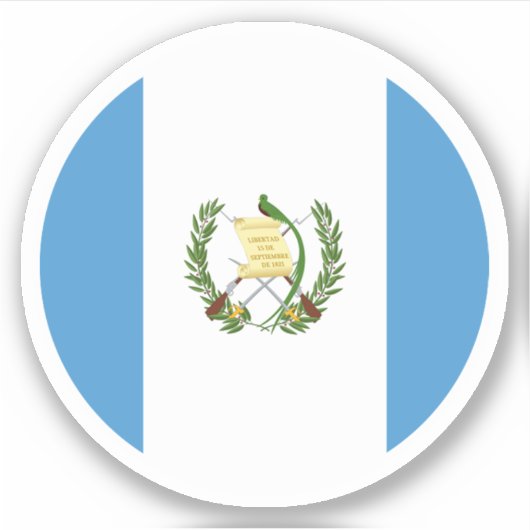 Autocollant rond drapeau du Guatemala (Devant)