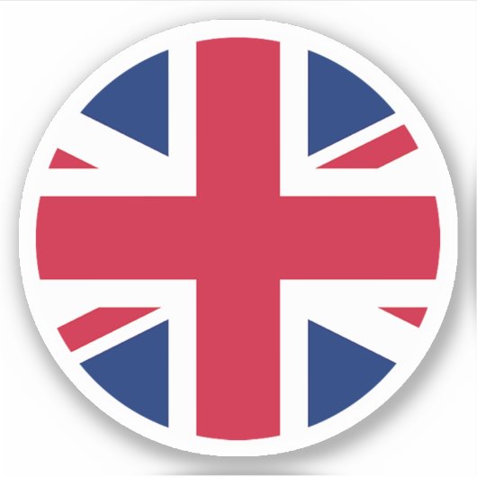 Autocollant Rond Drapeau du Royaume-Uni (Devant)