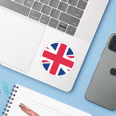Autocollant Rond Drapeau du Royaume-Uni (Ordinateur portable avec iPhone)