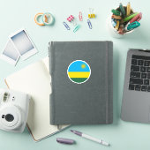 Autocollant Rond Drapeau du Rwanda (Couverture iPad)