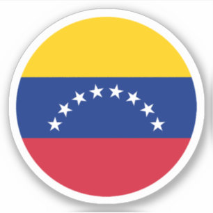Autocollant Rond Drapeau du Vénézuela
