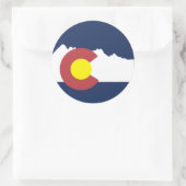Autocollant rond Drapeau Mountain Colorado (Sac)