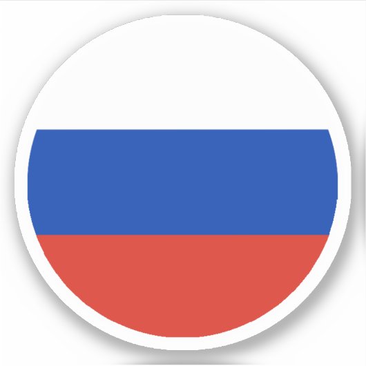 Autocollant Rond Drapeau Russie (Devant)