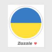 Autocollant rond drapeau ukrainien (Feuille)