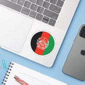 Autocollant rond du drapeau (ancien) de l'Afghanis (Ordinateur portable avec iPhone)