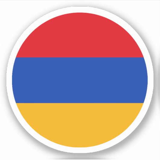 Autocollant rond du drapeau d'Arménie (Devant)