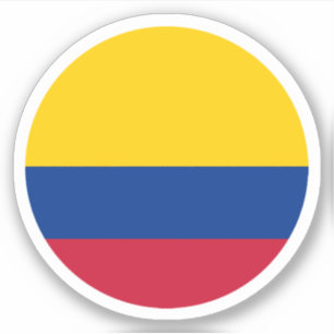 Autocollant rond du drapeau de Colombie