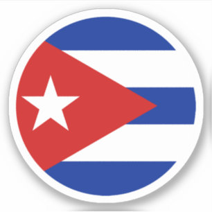 Autocollant rond du drapeau de Cuba