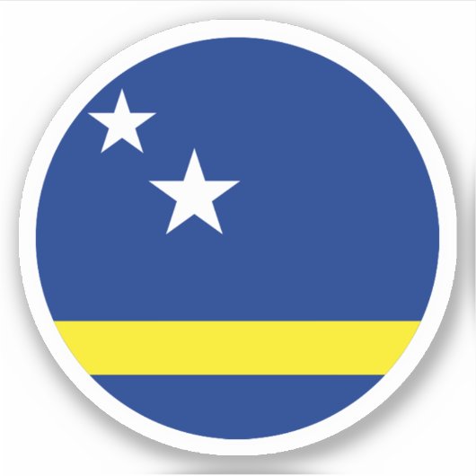 Autocollant rond du drapeau de Curaçao (Devant)