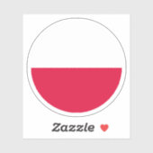 Autocollant rond du drapeau de la Pologne (Feuille)