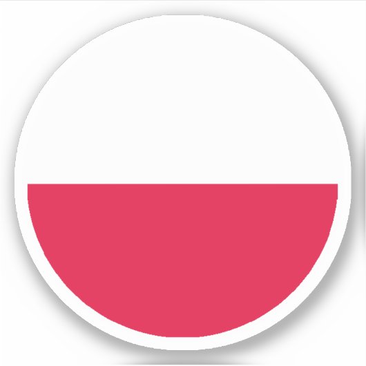 Autocollant rond du drapeau de la Pologne (Devant)