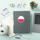 Autocollant rond du drapeau de la Pologne (Couverture iPad)