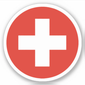 Autocollant rond du drapeau de la Suisse