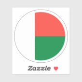 Autocollant Rond du Drapeau de Madagascar (Feuille)