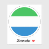 Autocollant Rond du Drapeau de Sierra Leone (Feuille)