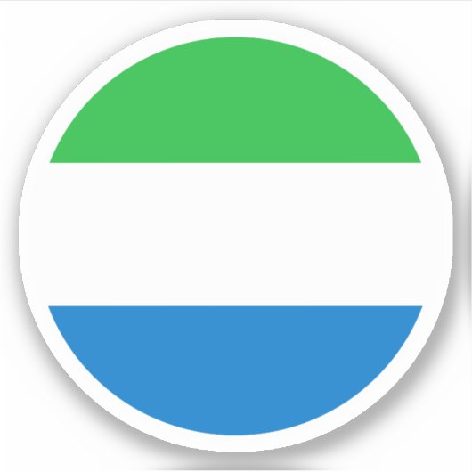 Autocollant Rond du Drapeau de Sierra Leone (Devant)