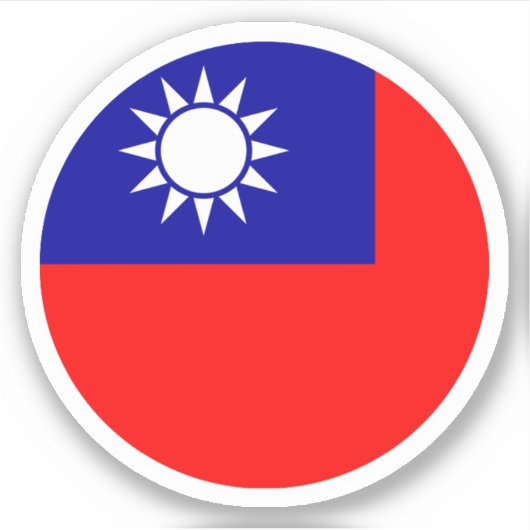 Autocollant rond du drapeau de Taïwan (Devant)